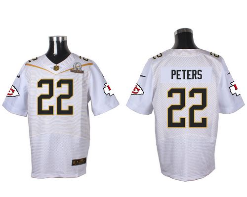Nike Chiefs #22 Marcus Peters White 2016 Pro Bowl Men's Stitched NFL Elite Jersey